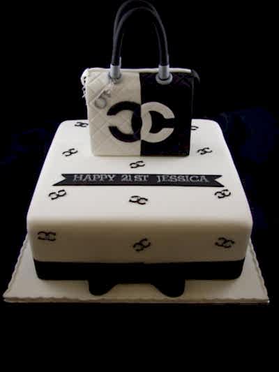 21st cake chanel bag cake